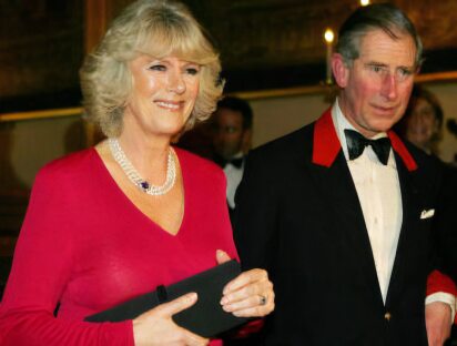 Charles and Camilla at the announcement of their engagement