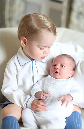 Prince George with his sister, Princess Charlotte